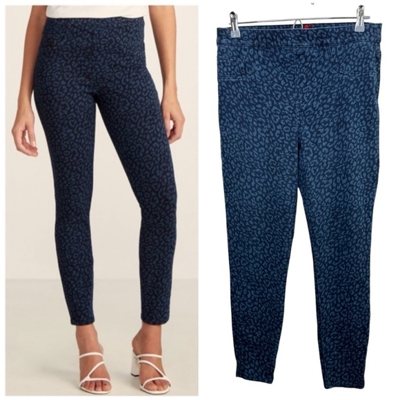 SPANX Denim Leopard Ankle Jean-ish Leggings size L - Picture 1 of 10